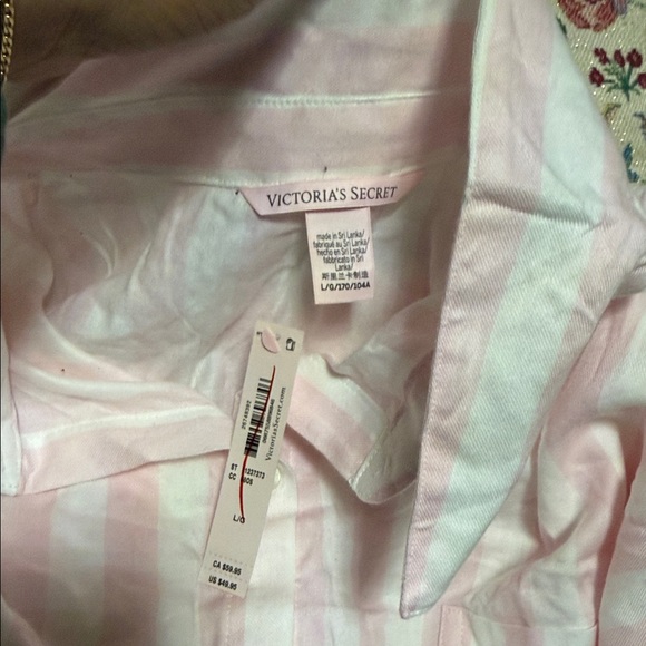 🎀Victoria’s Secret pink original striped logo pj dress - Picture 2 of 4